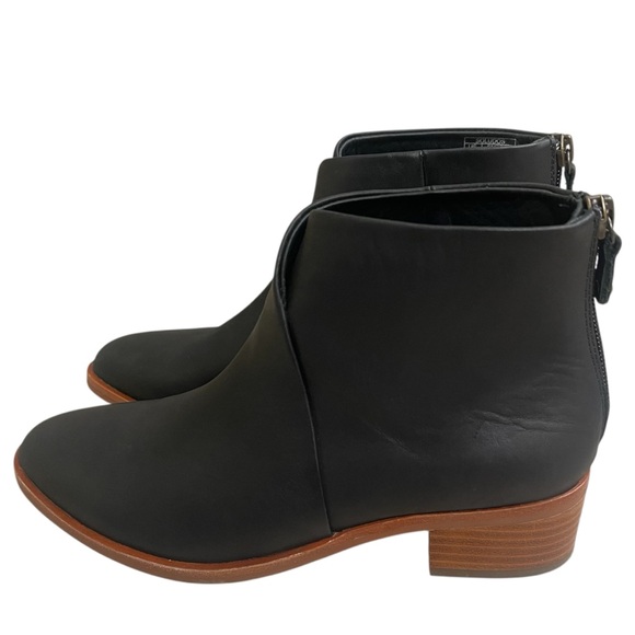 Soludos Venetian Black Leather Booties, Sz 6.5 Used Once Back Zipper EUC Ankle‎ - Picture 1 of 9